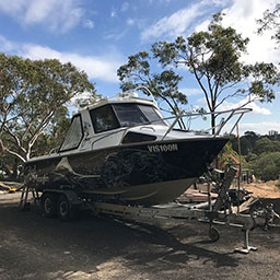 Image of a boat on a trailer